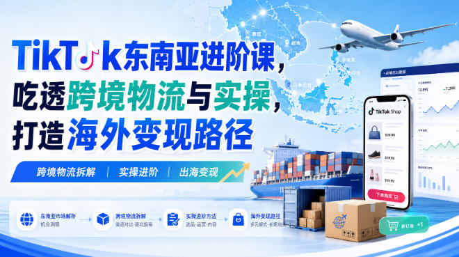 TikTok东南亚进阶课,吃透跨境物流与实操,打造海外变现路径-离锋创库