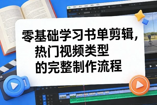 【精】零基础学习书单剪辑,热门视频类型的完整制作流程(更新2026)-离锋创库