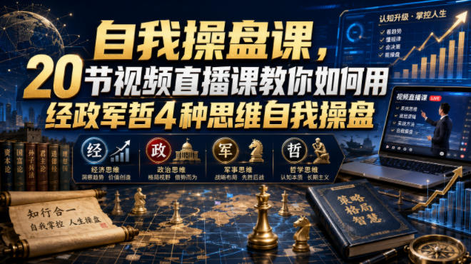 自我操盘课,20节视频直播课教你如何用经政军哲4种思维自我操盘-离锋创库